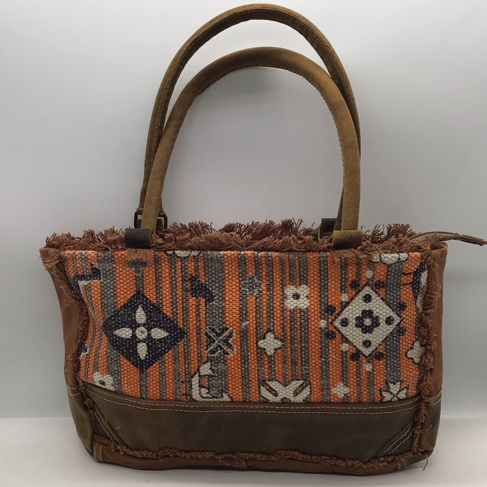 Myra Upcycle Sequoia Dreams Leather\Cotton Shoulder Bag